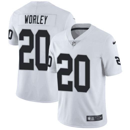 Men's Oakland Raiders #20 Daryl Worley White Vapor Untouchable Limited Stitched NFL Jersey